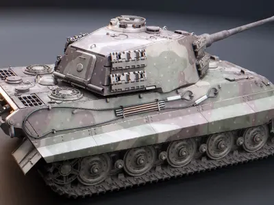 Panzer VI Tiger II - WW2 German Heavy Tank 3D model