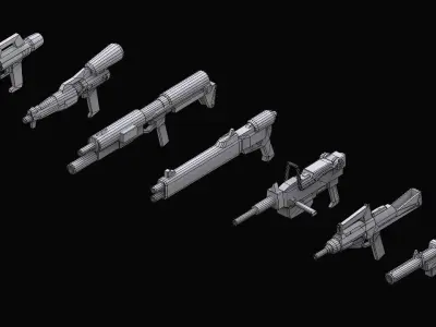 Gundam Earth Federation Guns 3D model