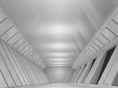 Sci Fi Tunnel Low-poly 3D model 13