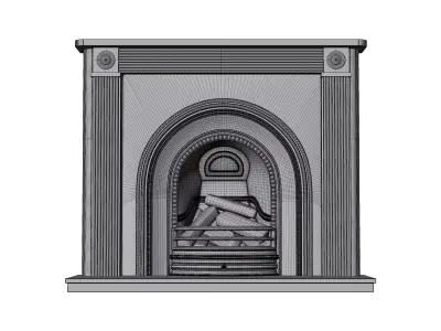 Victorian Cast Iron Fireplace 3D model