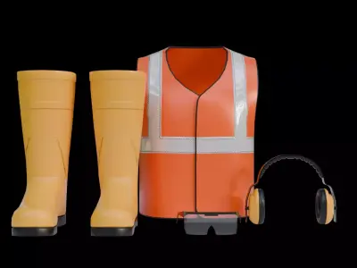 Construction Safety Kit Low-poly 3D model