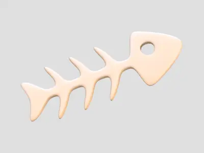 Fish Bone Cartoon Low-poly 3D model purchase