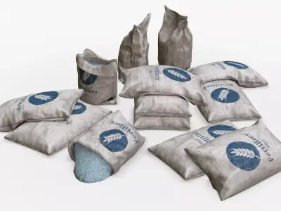 Fertilizer Bag Assets Low-poly 3D model