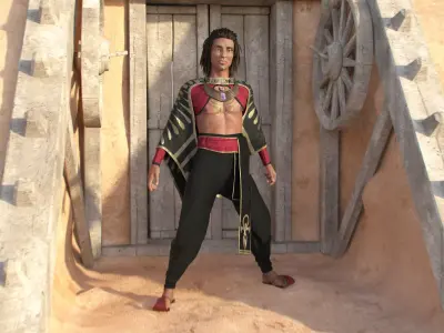 Egyptian Prince - Pharaoh King Rigged Low-poly 3D model