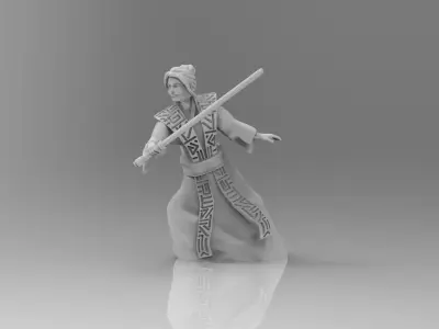 White Warrior Librarian 3D print model