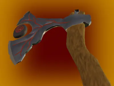 axe lava weapon low-poly ready for the game PBR  Low-poly 3D model