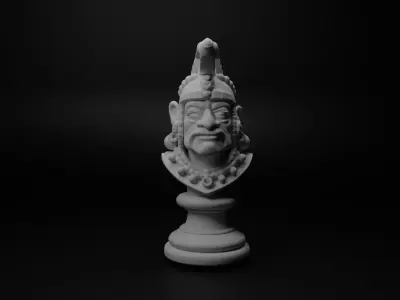Mayan Warrior Bust Chess 3D print model get