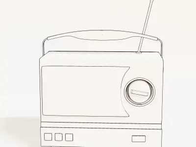 Antique radio Free 3D model