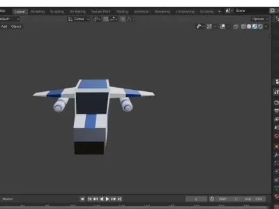 Scifi Spaceships Low-poly 3D model