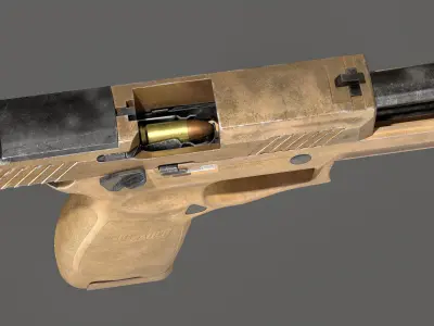 Sig Sauer M18 Pistol 3D Model - Game Ready Low-poly 3D model