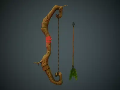 Stylized  Bow Low-poly 3D model
