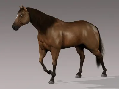  Horse (Brown) (Animated) (Fur) 