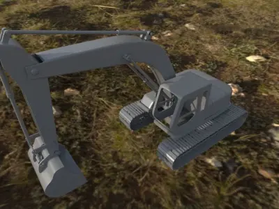 toy digger excavator  Low-poly 3D model