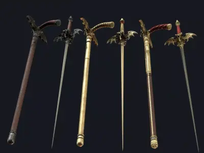 Dracula Weapon Pack Low-poly 3D model
