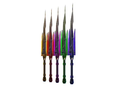 a set of cutting weapons Low-poly 3D model buy
