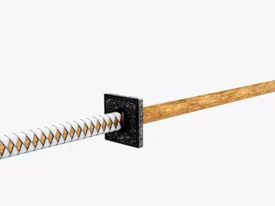 Wooden Ninjato Low-poly 3D model