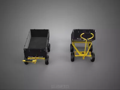 HEAVY DUTY UTILITY DUMP AGRICULTURAL CART TROLLEY TRUCK TILTING 3D model