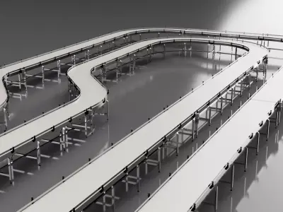 Conveyor Belt Bundle - Assembly Line 3D model