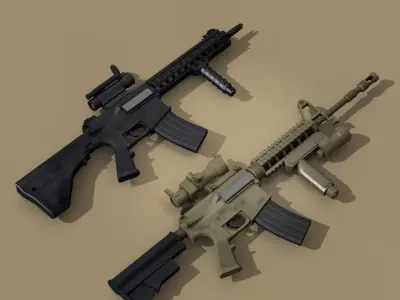 M4 rifle 3D model 2