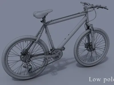 Bicycle mountain bike Low-poly 3D model