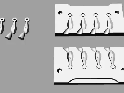 mold lead fishing 3D model