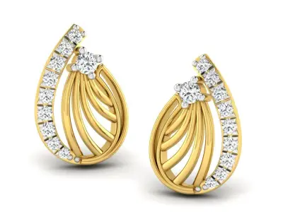 Pear shape earring pendent set for bridal 3D print model