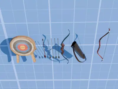 bow pack low poly  Low-poly 3D model