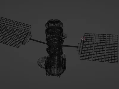 modern satellite technology Low-poly 3D model
