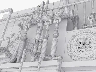 Industrial Installation Low-poly 3D model