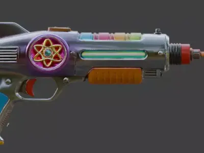 Neon Pulse Atompunk Ion Disintegrator 3D Model Low-poly 3D model