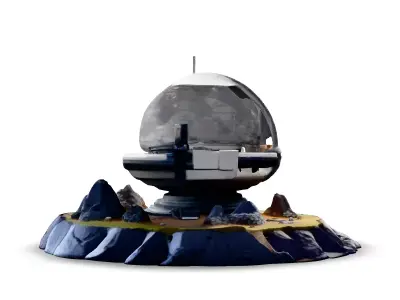SciFi Lunar Base Outpost 3D Model Low-poly 3D model