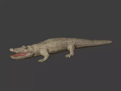 LowPoly - Polygonal Crocodile Low-poly 3D model
