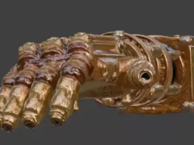 Stylized 3D Steampunk Ornate Mechanical Arm Low-poly 3D model