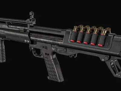 KelTec KSG Shotgun Low-poly 3D model