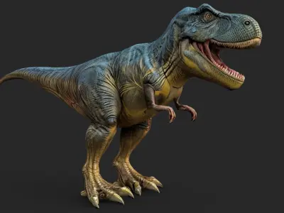 T REX Cartoon Low-poly 3D model