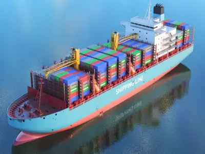 Two Detailed Ships Containers And Tanker 3D model