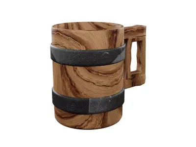 Wooden Mug 3D 3D model