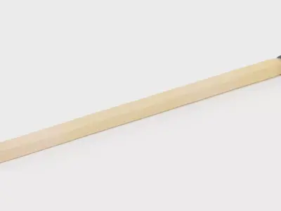 Safety Match V1 - Unburned Single Matchstick with Black Head 3D model