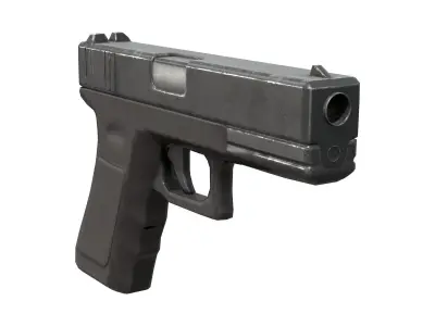 Western Gun Low-poly 3D model