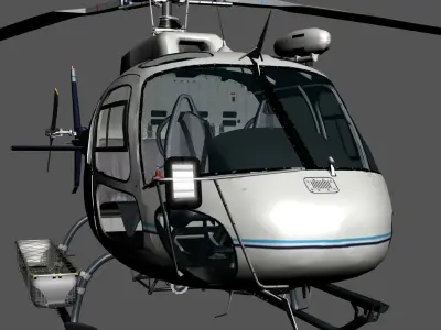 Helicopter Low-poly 3D model 6