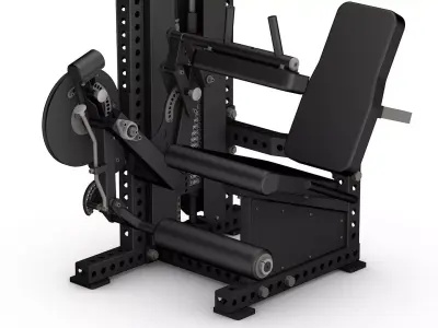 Commercial-grade leg extension and leg curl 3D model
