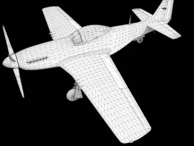 P51 Mustang Low-poly 3D model purchase
