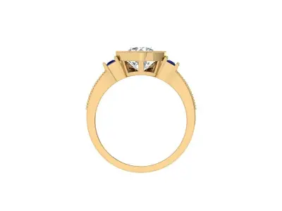 Solitair Ring Bridal Set 3D print model 44