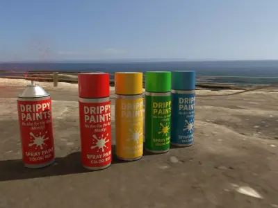 Drippy Paints  Complete Spray Can Collection  3D model