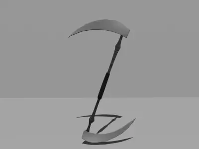 Fantasy Double Blade Scythe Game Ready Low-poly 3D model