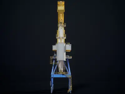 Double JIB Level Luffing Port Crane 3D model