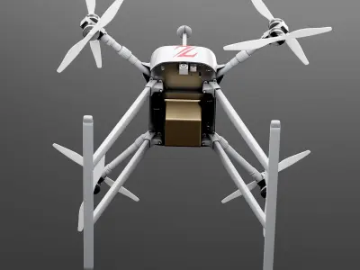 Drone PBR Low-poly 3D model