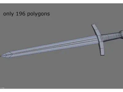 low poly sword Low-poly 3D model 5