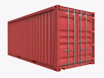 Shipping Container Dry 20-foot Red 3D model