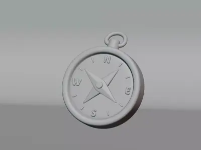 Cartoon Compass Low-poly 3D model